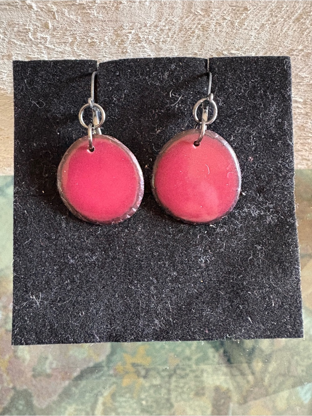 Tagua Nut Red Lightweight Dangle Earrings - Women Jewelry